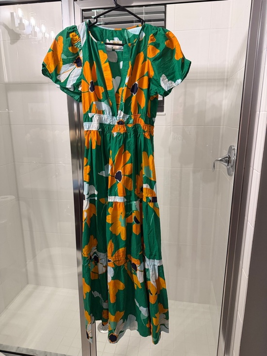 Maeve Dresses & Skirts - Maeve Green Maxi Dress with Bold Yellow Floral Print